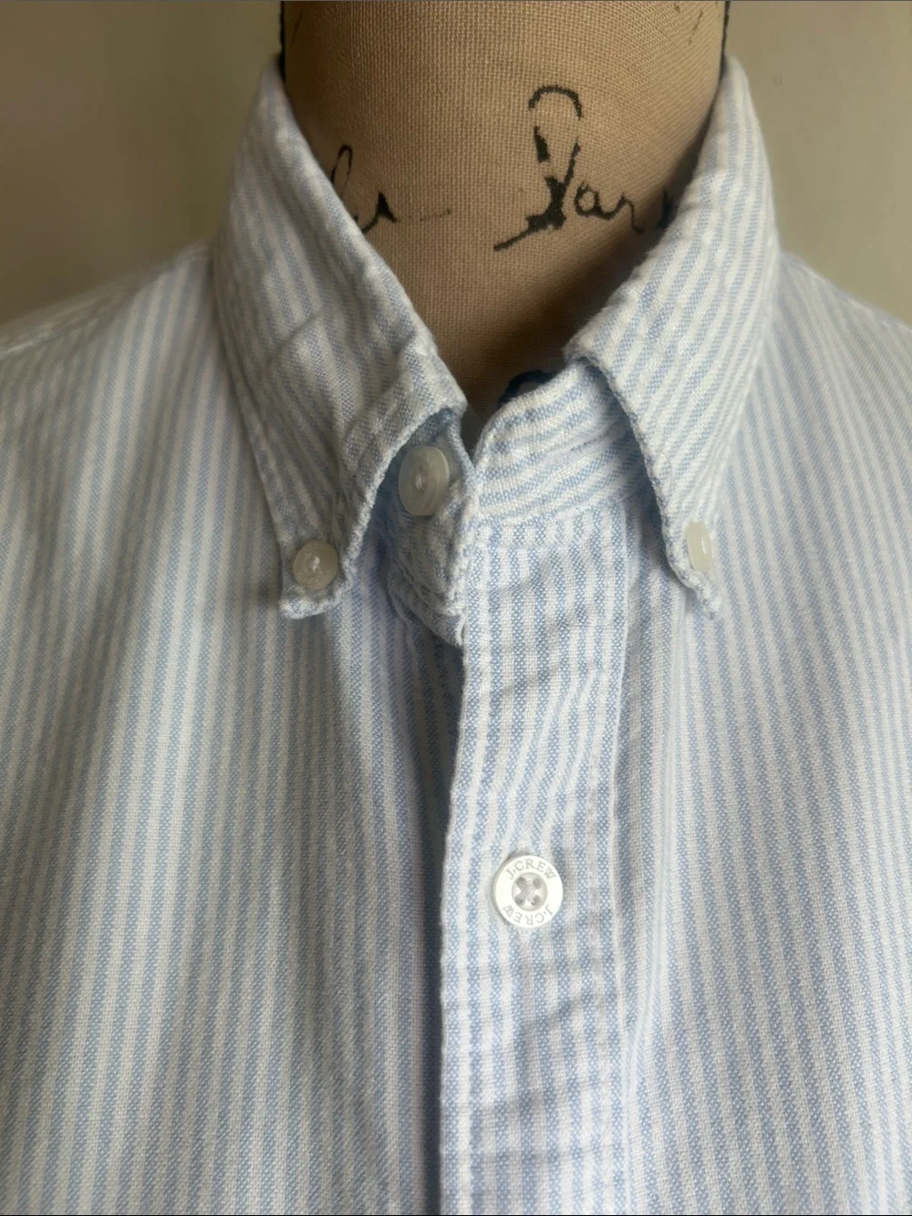 J. Crew Flex Oxford Slim Button Down Pinstriped Shirt Size Medium
